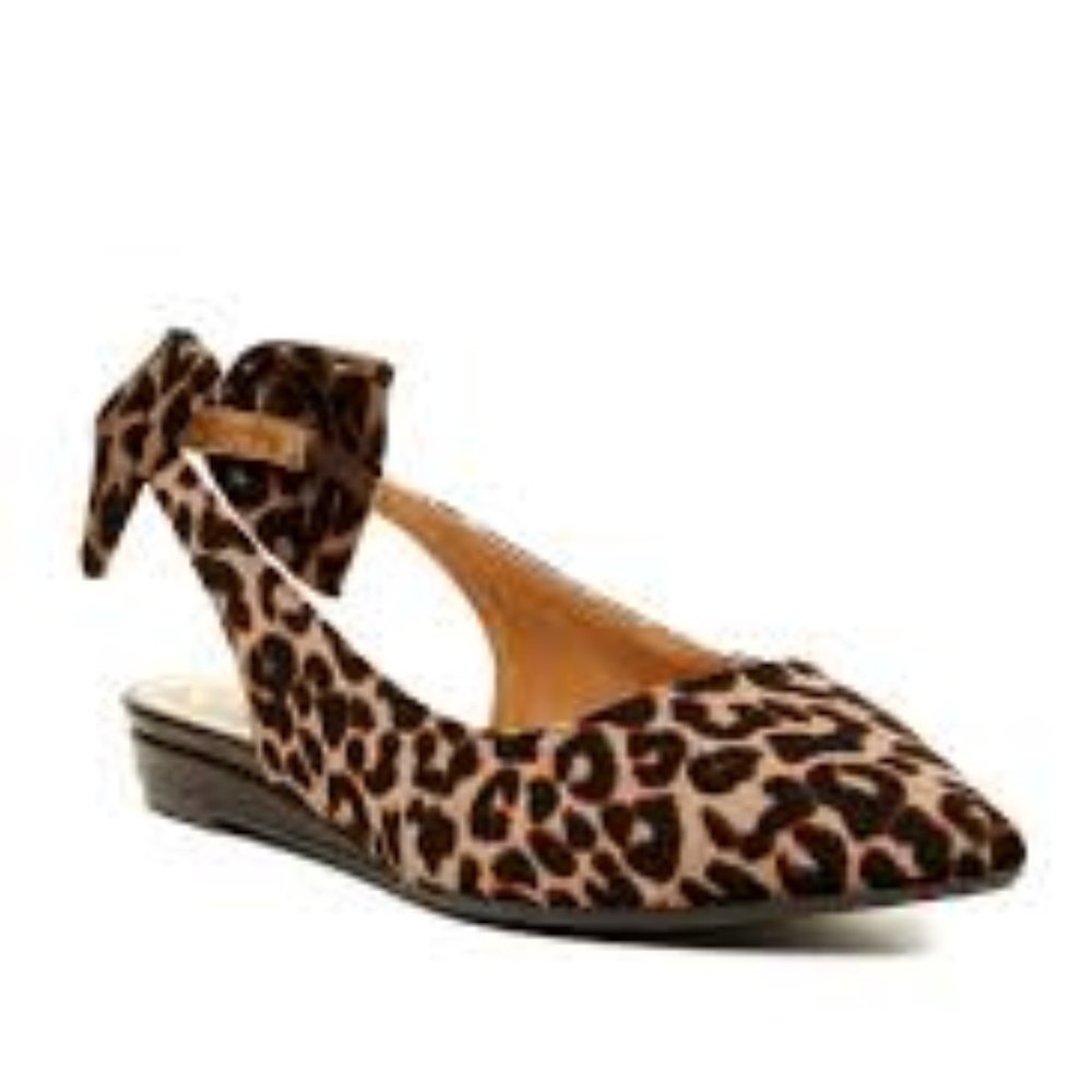 J.RENEE Blanche Velvet Leopard Flats 1/4 in Wedge
